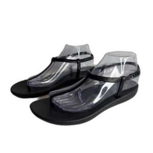 FitFlop Shoes Womens Size 9 Black Tia Thong Sandals Comfort Adjustable Strap